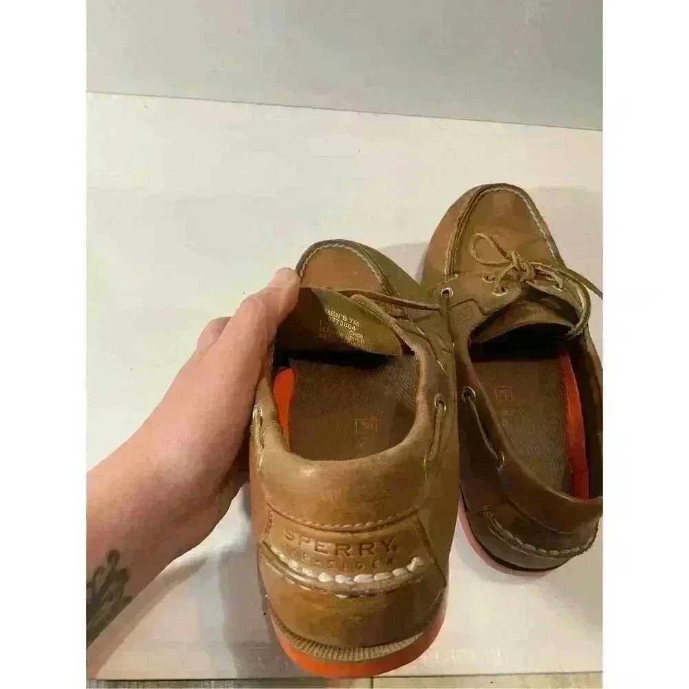 Sperry Topsider Boat Shoe Leather Slip on Mens Size 7
